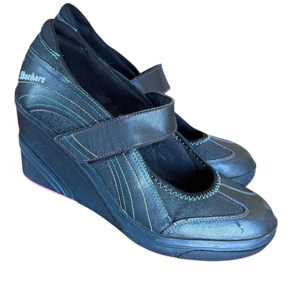 Vintage‎ Skechers Bon Ton Rockette Platform Mary Jane Sneakers Y2K Women's - 8 - Picture 4 of 10